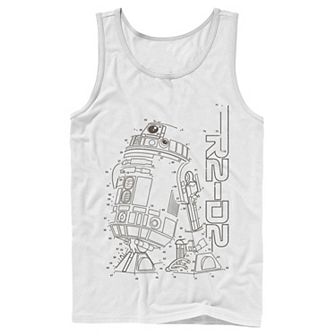 Men's Star Wars R2-D2 Connect The Dots Line Art Z1 Tank Top