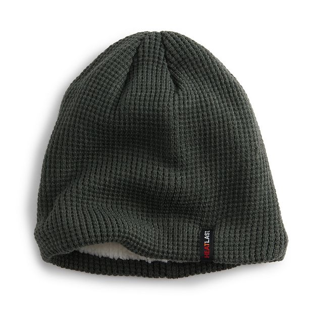 Men's HeatKeep Heatlast Sherpa-Lined Waffle Knit Beanie