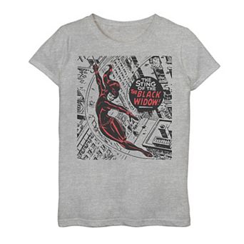 Girls 7-16 Marvel Black Widow The Skyscraper Sting Jump Graphic Tee
