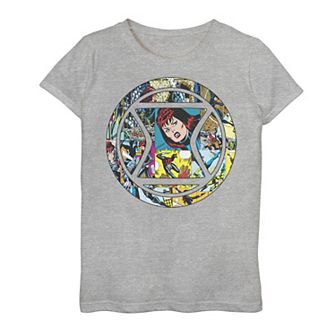 Girls 7-16 Marvel Black Widow Retro Comic Icon Graphic Tee