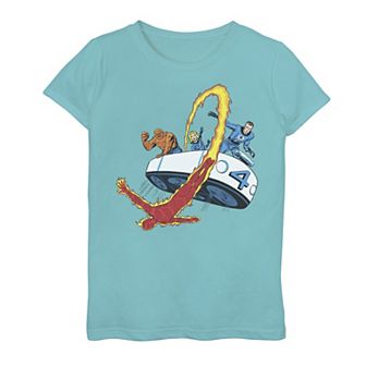 Girls 7-16 Marvel Fantastic Four Retro Fantasticar Team Graphic Tee