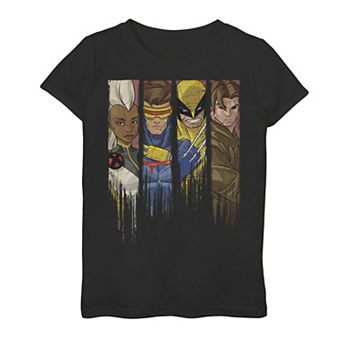 Girls 7-16 Marvel X-Men Distressed Group Shot Panel Portrait Graphic Tee