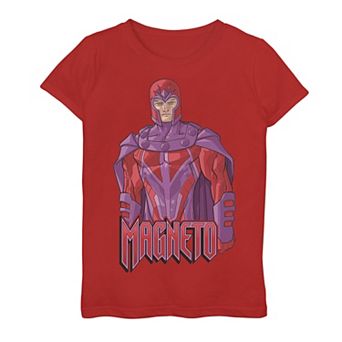 Girls 7-16 Marvel X-Men Magneto Portrait Logo Graphic Tee