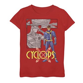 Girls 7-16 Marvel X-Men Cyclops Collage Panel Logo Graphic Tee