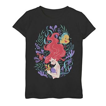 Disney's The Little Mermaid Girls 7-16 Ariel Flounder And Sebastian Graphic Tee