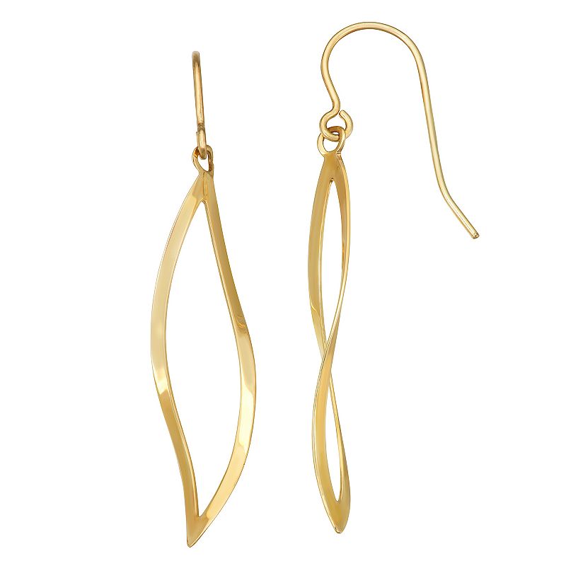 Forever 14K Open Leaf Dangle Earrings, Womens, Gold