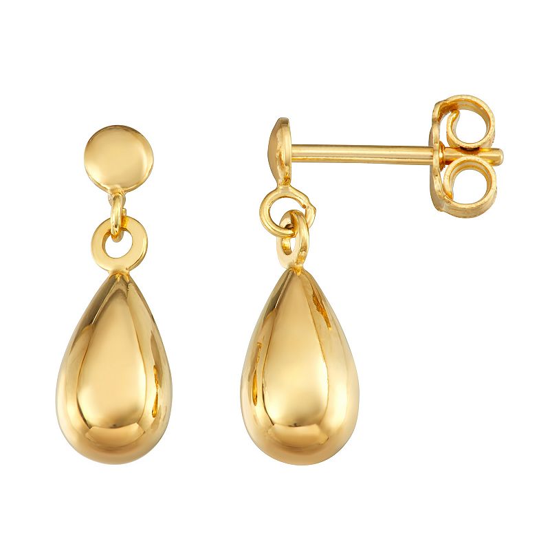 Forever 14K Polished Teardrop Earrings, Womens, Gold