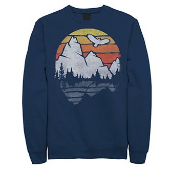 Men's Mountain Sunset Reflection Explore Outdoors Vintage Sweatshirt
