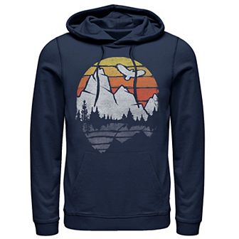 Men's Mountain Sunset Reflection Explore Outdoors Vintage Hoodie