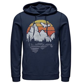 Men's Mountain Sunset Reflection Explore Outdoors Vintage Hoodie