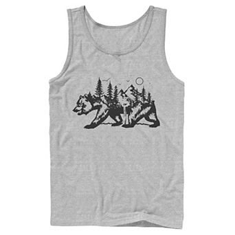 Men's Fifth Sun Camping Bear Silhouette Tank Top
