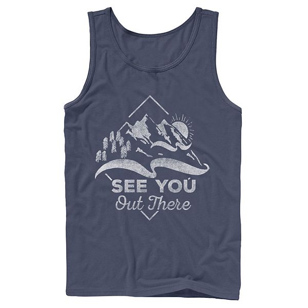 Men's See You Out There Mountain Sunset Theme Tank Top