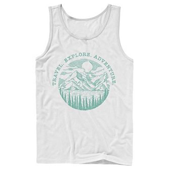Men's Travel Explore Adventure Sketch Mountains Tank Top