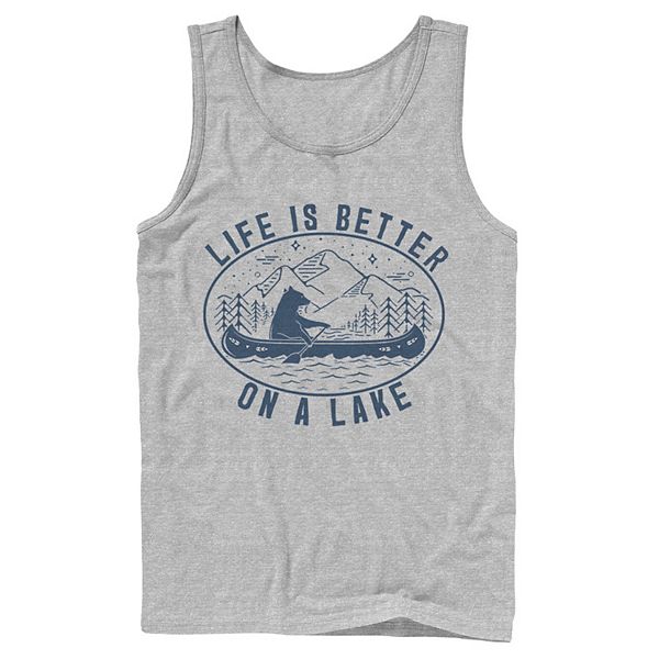 Men's Life Is Better On A Lake Bear In A Canoe Tank Top