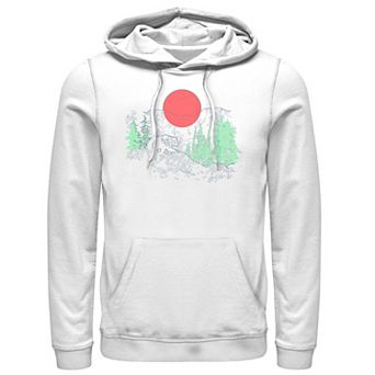 Men's Cali Bear Mountains With Neon Trees Line Sketch Hoodie