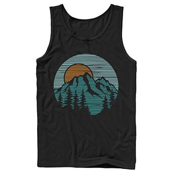 Men's Mountain Line Art Circle Logo Tank Top