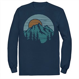 Men's Mountain Line Art Circle Logo Tee