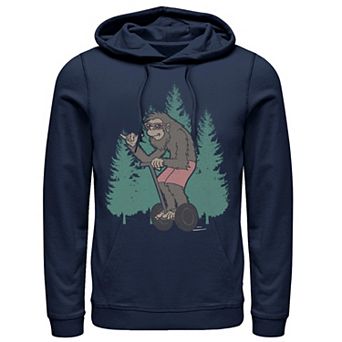 Men's Sasquatch On A Segway Sketch Hoodie