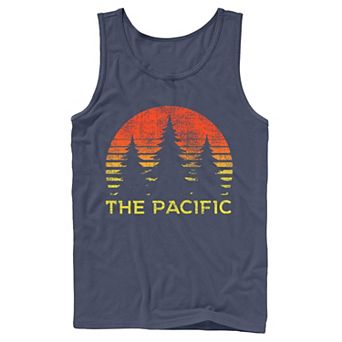 Men's The Pacific Trees Sunset Circle Sketch Tank Top
