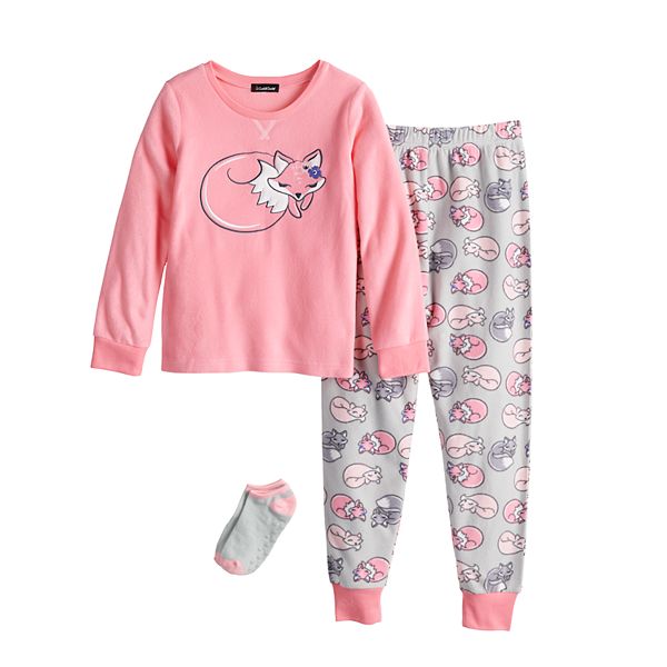 Girls 4-16 Cuddl Duds® 2-Piece Pajama Set with Matching Socks