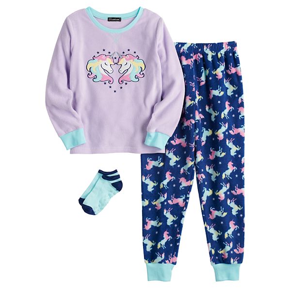 Girls 4-16 Cuddl Duds® 2-Piece Pajama Set with Matching Socks