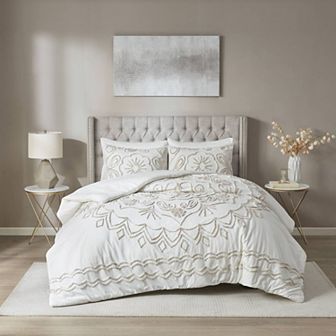 Madison Park Juliana 3 pc Tufted Chenille Cotton Comforter Set