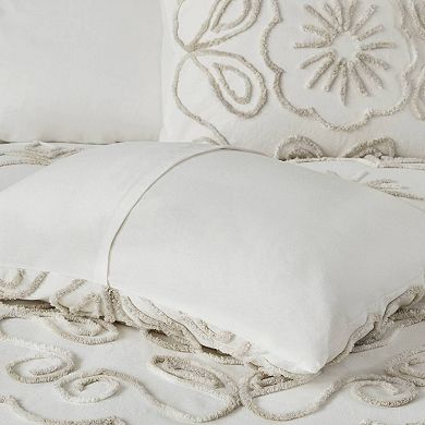 Madison Park Juliana 3-piece Tufted Cotton Chenille Duvet Cover Set