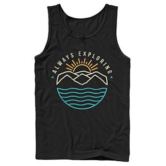 Men's Always Exploring Ocean And Mountains Tank Top