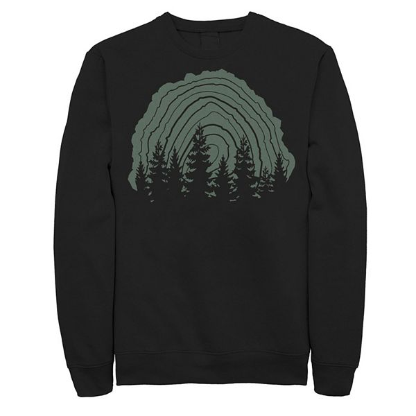 Men's Wood Stump Tree Line Silhouette Sweatshirt