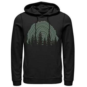 Men's Wood Stump Tree Line Silhouette Hoodie