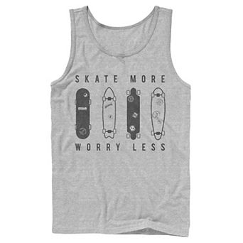 Men's Skate More Worry Less Skateboard Lineup Sketch Tank Top