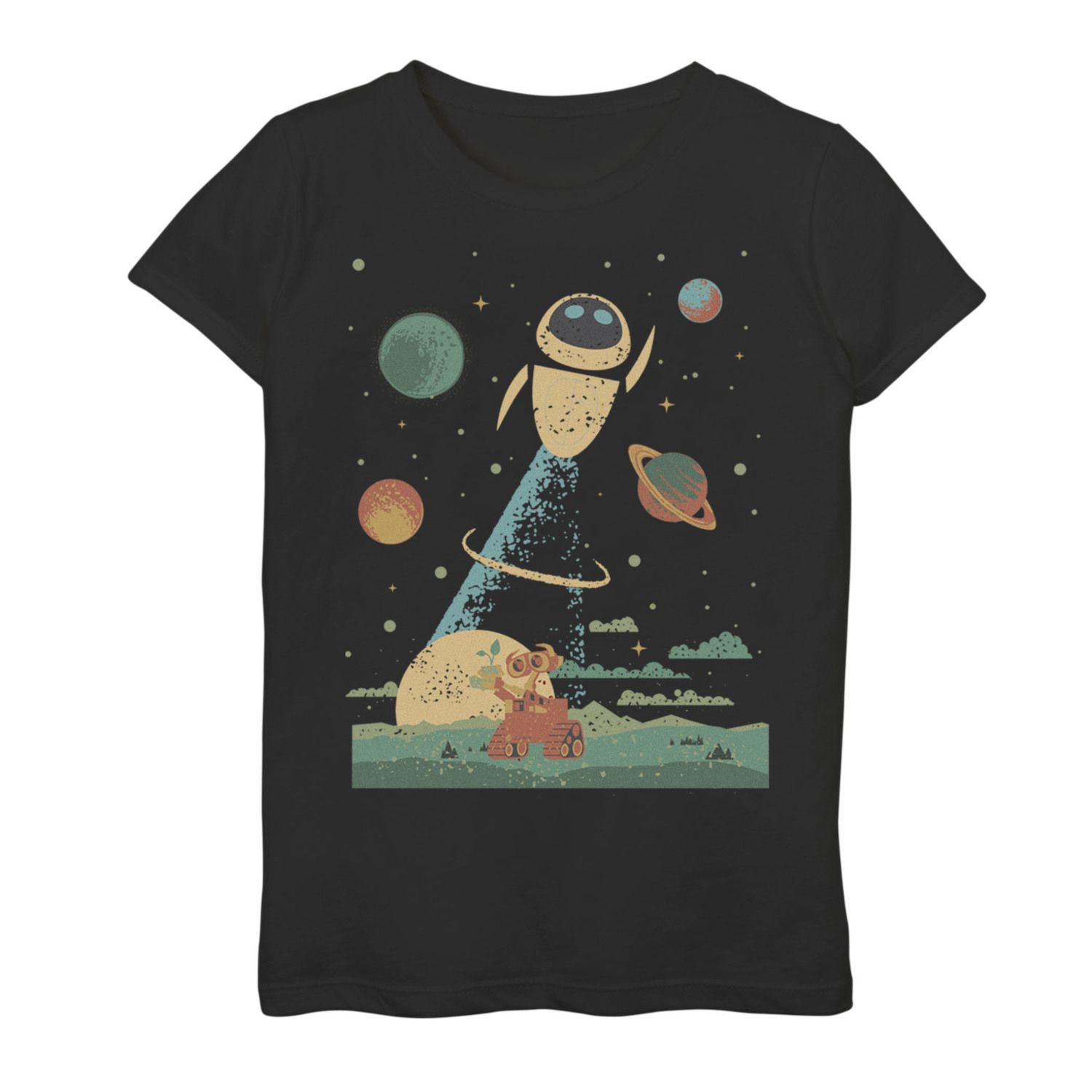 Image for Disney / Pixar 's Wall E Girls 7-16 Eve Vintage Planet Flight Graphic Tee at Kohl's.
