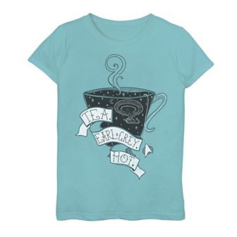 Girls 7-16 Star Trek Next Generation Earl Grey Drawing Graphic Tee