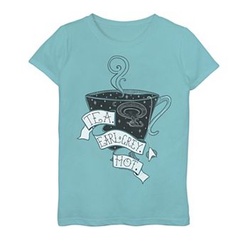 Girls 7-16 Star Trek Next Generation Earl Grey Drawing Graphic Tee