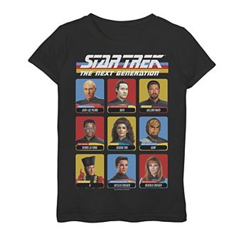 Girls 7-16 Star Trek Next Generation 9 Cast Members Graphic Tee