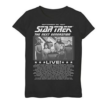 Girls 7-16 Star Trek The Next Generation Group Shot Live Poster Graphic Tee