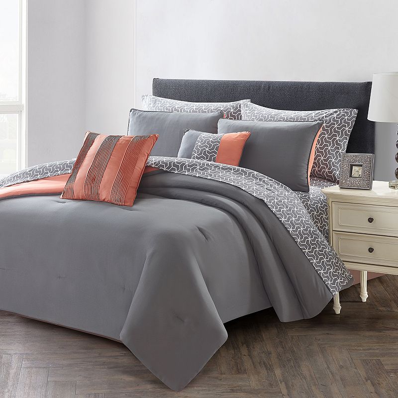 Central Park Emmett Solid Comforter Set & Coordinating Pillows, Grey, Twin