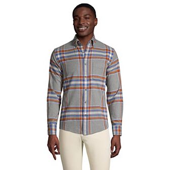 Men's Lands' End Traditional-Fit Flagship Flannel Button-Down Shirt