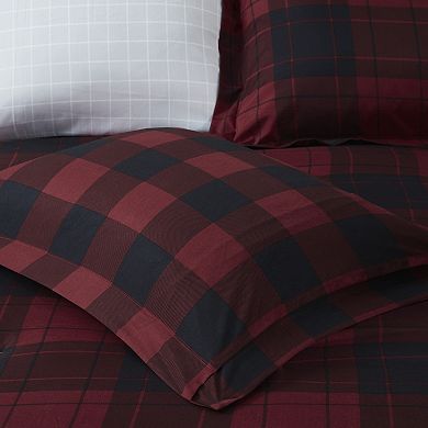 Madison Park Essentials Colebrook Red Buffalo Check Plaid Reversible Comforter Set with Sheets