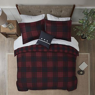 Madison Park Essentials Colebrook Red Buffalo Check Plaid Reversible Comforter Set with Sheets