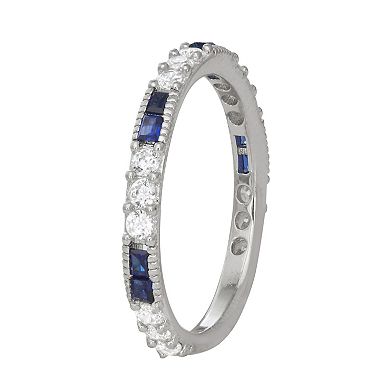 Lab-Created Gemstone & Cubic Zirconia Band Ring