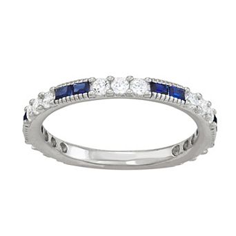 Lab-Created Gemstone & Cubic Zirconia Ring