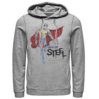 Men's DC Comics Superman Man Of Steel Cape Portrait Hoodie