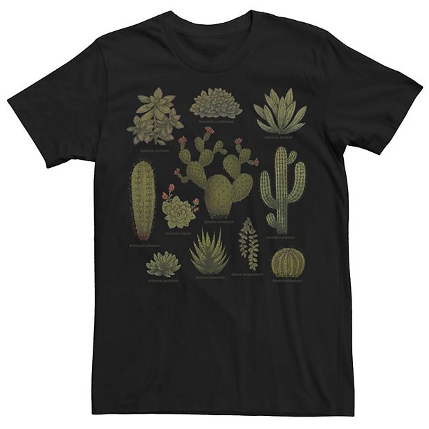 Men's Lost Gods Botanical Cacti T-Shirt - Black - Medium