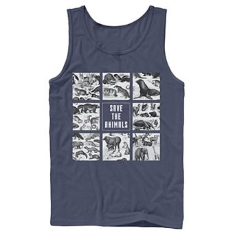 Men's Earth Day Save The Animals Box Up Tank Top
