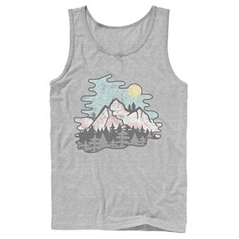 Men's Vintage Style Mountains At Twilight Nature Tank Top