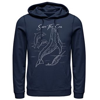 Men's Earth Day Save The Sea Outlines Hoodie