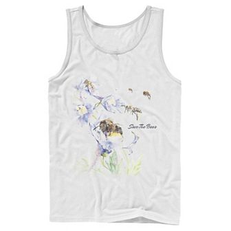 Men's Earth Day Save The Bees Floral Tank Top