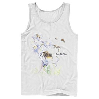 Men's Earth Day Save The Bees Floral Tank Top