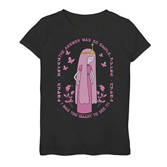 Girls 7-16 Adventure Time Princess Bubblegum Quote Kanji Portrait Graphic Tee